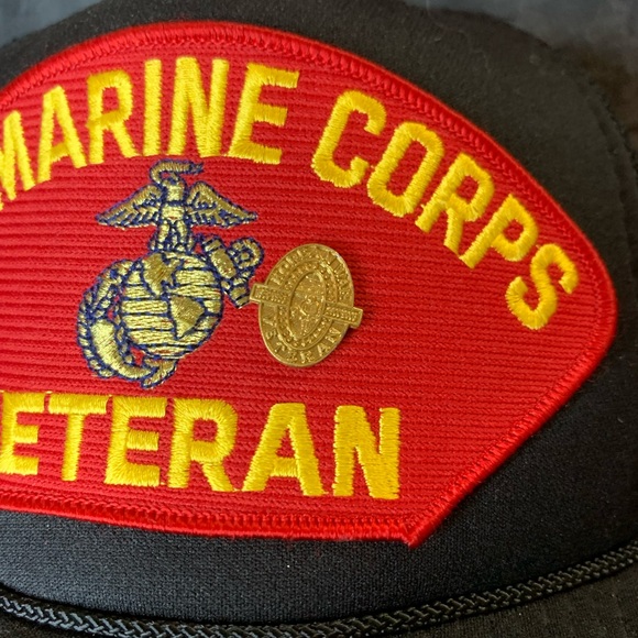 VTG Marine Corps Vet Patch Eagle Crest Snapback Hat w/50th Ann. Korean War Pin - Picture 2 of 5